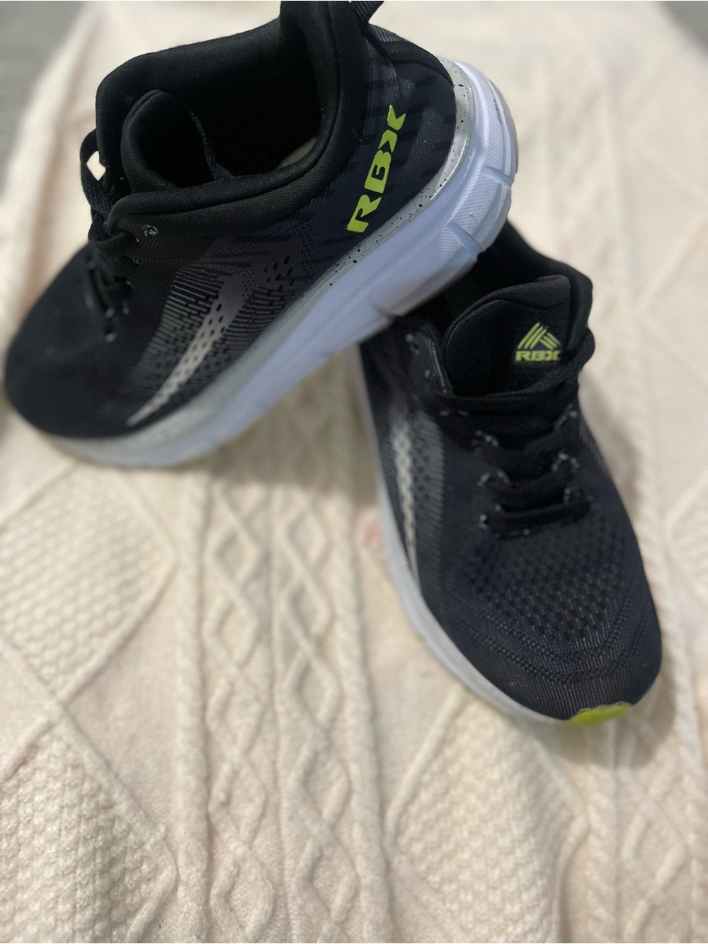 RBX Black Sneakers with Lime Accents for Kids
